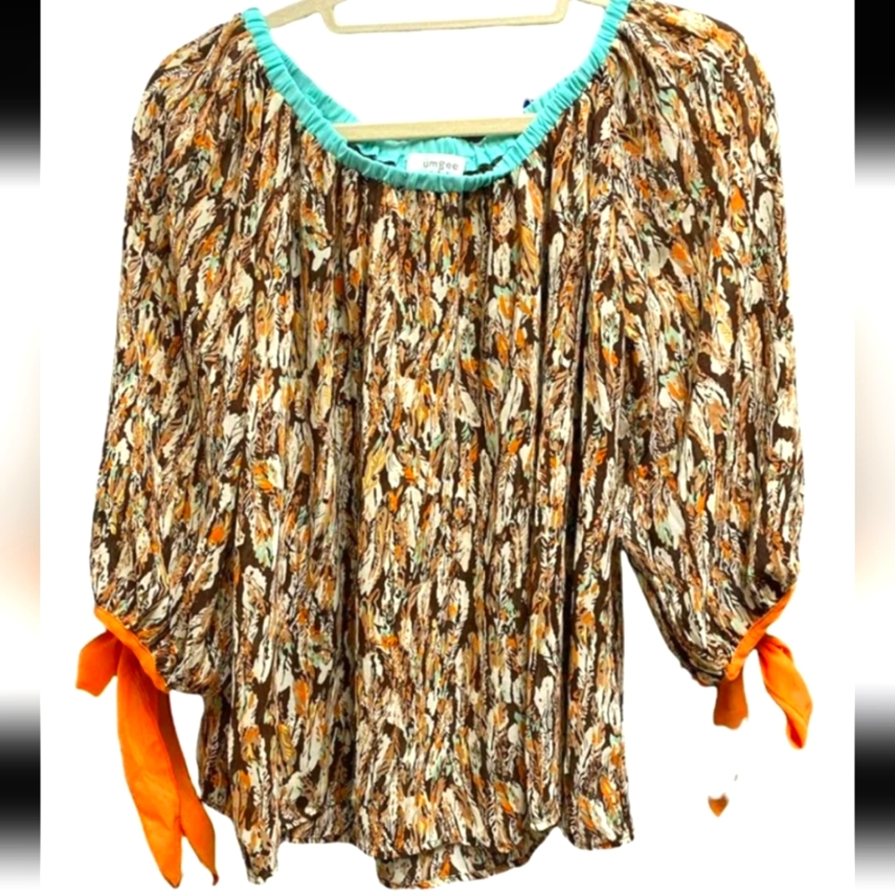 Umgee Bohemian Sheer Tunic with or without Shoulder Coverage and Bubble Sleeves!